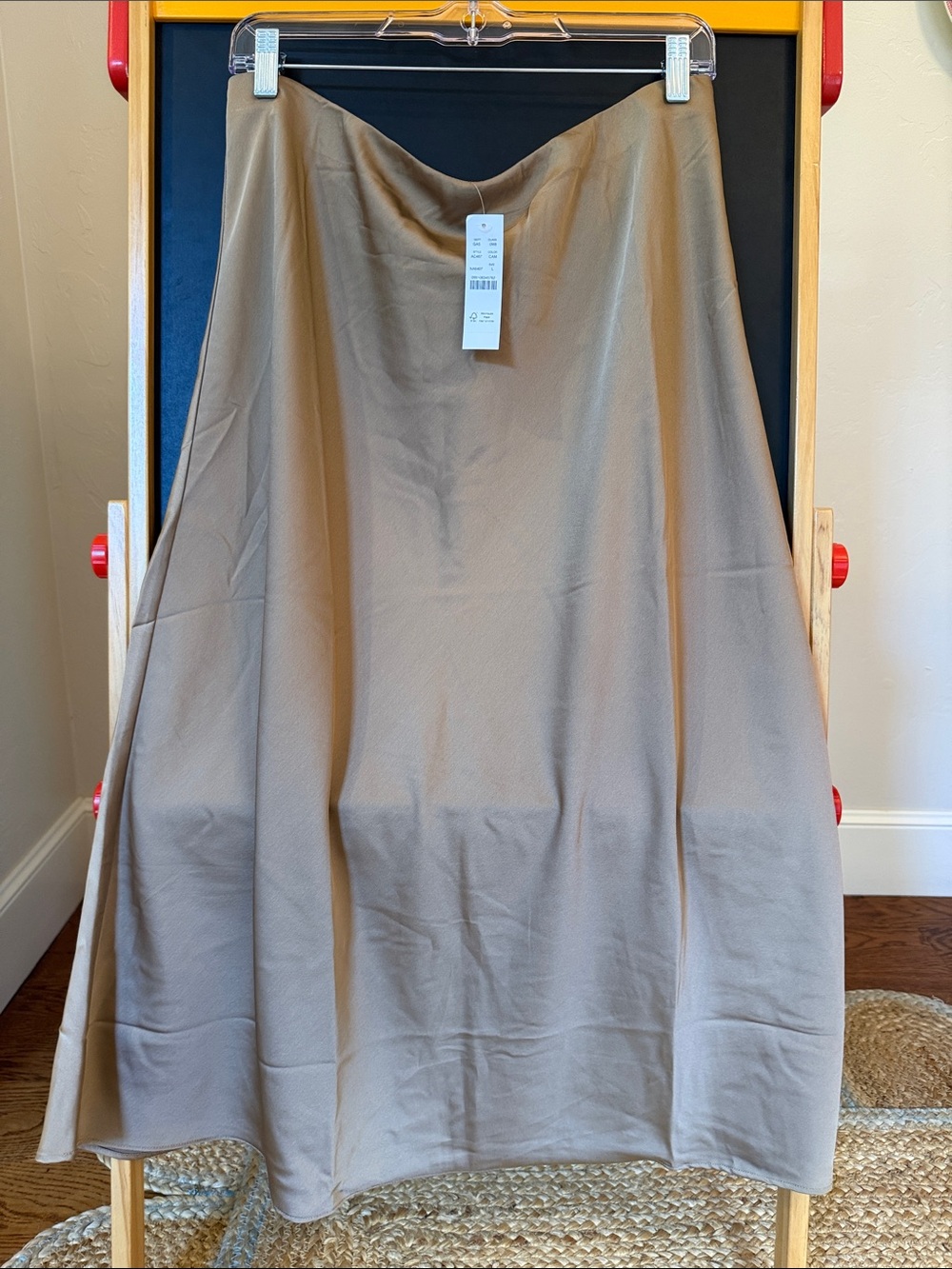 J. Crew Midi A-Line Skirt in Taupe